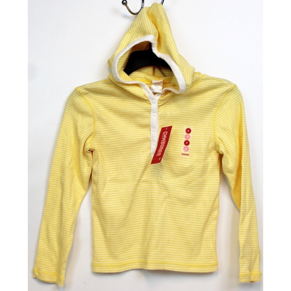 NEW 2006/05 Gymboree Prep Henley 7 Spring Shirt Hoodie Yellow White Stripe Sprin